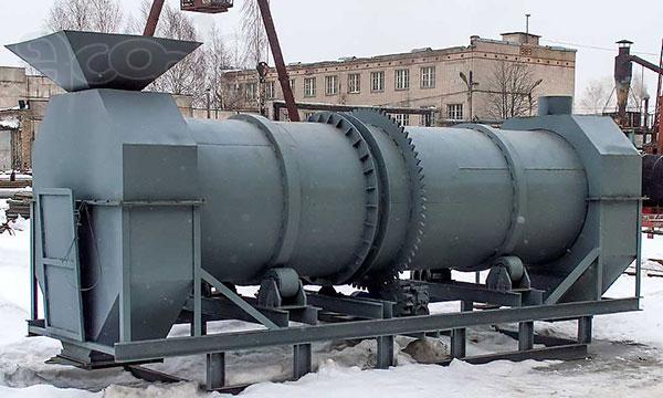 Барабанная сушилка для сыпучих материалов (песка, щепы, опилок)